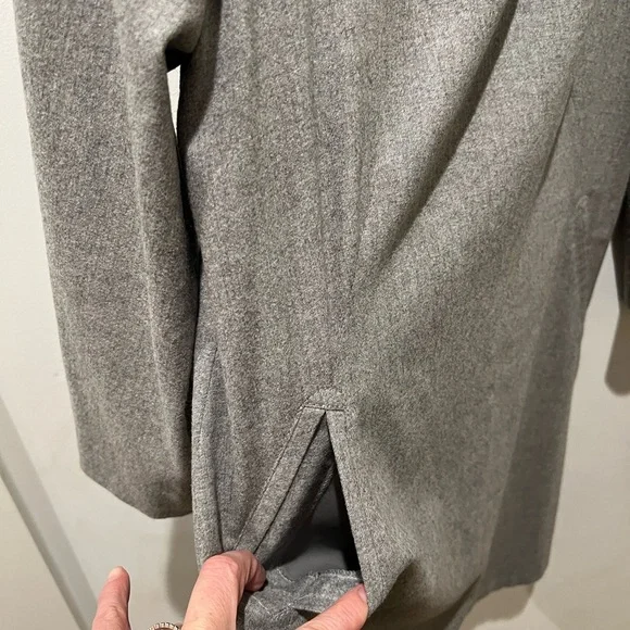 Theory Magrite W Gray Cowl Neck Virgin Wool Angora Mini Dress - Picture 7 of 10